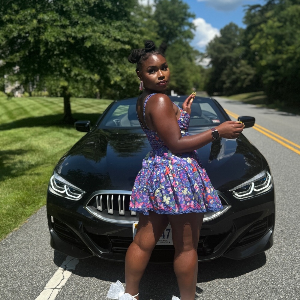 Blue Angy Short Mini Dress